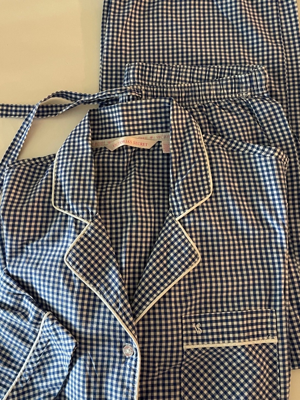 Victoria's Secret Pajama Set Gingham Check - Picture 2 of 8